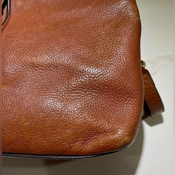 FOSSIL Lane Crossbody Satchel, ZB7471 Large Cognac Brown Color - Picture 6 of 15